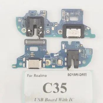 Na Realme C35 / 9i 5G / 8i / Narzo 50A USB Dock Nabíjací Port Konektor pre Slúchadlá, Audio Jack, Mikrofón MIC Plnenie Rada Flex Kábel