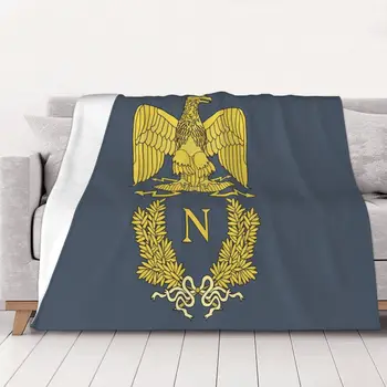 Napoleon Bonaparte Emlem Prikrývky Velvet Vytlačené francúzskej Ríše Vlajka Ultra-Mäkké Hodiť Deka pre Domáce Gauči Prikrývky