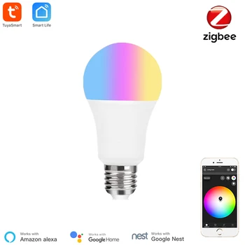 Tuya Smart Zigbee Žiarovka Inteligentné RGBCW Zigbee LED Žiarovka E27 Smart Zigbee 3.0 Blub, Smartthings Alexa Domovská stránka Google Kompatibilné