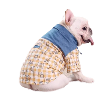 Letná Tenká Psa Kostým Bavlnené Oblečenie Malé Stredné Psa Bišonika Teddy Oblečenie Corgi Oblečenie pre francúzsky Buldog Oblečenie