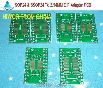 20pcs/veľa 1.27 MM Ihrisku SOP24 Pin & 0.65 MM SSOP24 Pripnúť Na 2.54 MM DIP24 SMD Adaptér Na DIP PCB Pinboard SMD Konvertor