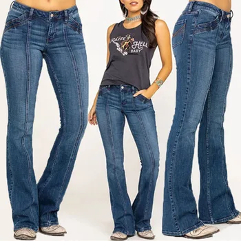Vintage Blue Jeans pre Ženy 2023 Nové Módne Bežné Vysoký v strede zúžený Džínsy Elegantné kórejský Mama Džínsy Rovno Celej Dĺžke Y2k Nohavice