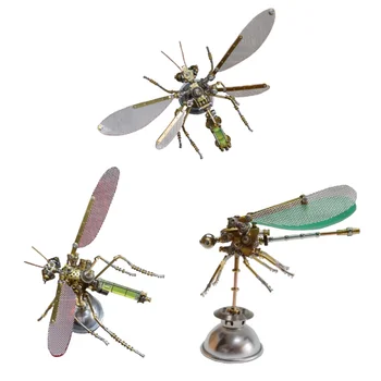 3d Mechanické hmyzu Kovové DIY Wasp Damselfly Komár Montáž stavbu Modelu Auta DIY Hádanky Hračky pre Dospelých