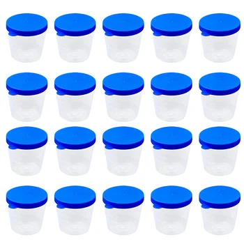 100 Ks Plastových Pohárov Doc 40ml Moči antikorózne 4.9X4.9 CM Vzor Modré Plastové Fľaše