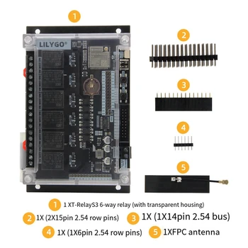 LILYGO T-Relays3 ESP32-S3 6-Spôsob Relé Vývoj Doska, Wifi, Bluetooth Modul Expansion Board LCD Displej