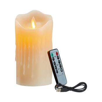 LED Sviečky, Blikanie Flameless Sviečky,Nabíjateľná Sviečka, Reálne Vosk Sviečky s Diaľkovým ovládaním,12.5 cm