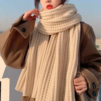 Kórejský Šatky Pre Ženy Na Jeseň A V Zime Pribrala Tepelnej Pletený Šál Dámy Šátek Dlho Veľkosť Teplejšie Šatky Dary