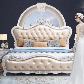 Jedinečné Luxusné Spálne Posteľ Vintage Luxusné Queen Size Posteľou Ventilator Princezná Skladovanie Letto Matrimoniale Izba Nábytok