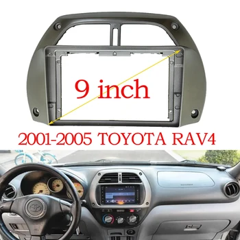 2 DIN 9-Palcový Auto DVD Fascia Frame Panel Príslušenstvo Refitting Stereo Auto Fascia Panel pre TOYOTA RAV4 2001-2006