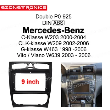 2din Auto DVD Rám Montáž Audio Adaptér Dash Výbava Zostavy Facia Panel 9 Pre Mercedes-Benz W203 W209 W463 Vito / Viano W639