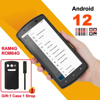 4G Android 12 vreckového počítača PDA Zariadenie, Sklad 1D 2D QR Čítačka Čiarových kódov Skener Terminálu 4G64G so Prípade Popruh Nabíjačku Výber PDA