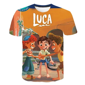 Letné Nové Disney Luca T-Shirts Komiksu, Anime, 3D Tlač Streetwear Muži Ženy Móda Nadrozmerné T Shirt Deti Chlapci Dievčatá Tees Topy