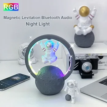 Bluetooth Reproduktor RGB Nočné Svetlo Magnetická Levitácia Astronaut Domov Tvorivé Rádio, Vonkajší Bezdrôtový Subwoofer, Prenosné Audio