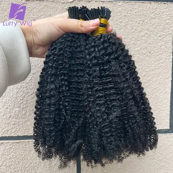 Mám Tip Na Predlžovanie Vlasov Pravé Ľudské Vlasy Kinky Afro Kučeravé Brazílsky Remy Fusion Vlasy Micro Odkazy Zväzky Pre Čierne Ženy Luffywig