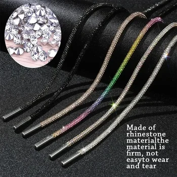 1Pcs Luxusné Drahokamu Šnúrky Rainbow Diamond Obuvi, Šnúrky Tenisiek, Šnúrky, Topánky Kolo Shoelace 100/120/140/160CM DIY Reťazce
