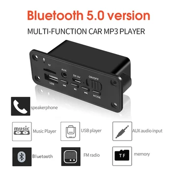 Bluetooth 5.0 MP3 Prehrávač, 2*3W Dekodér Rada Reproduktorov Auta, FM Rádio Modul