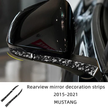 Spätné Zrkadlo Dekorácie Pásy Froged Textúra Uhlíkových Vlákien Auto Samolepky Pre 2015-2021 Ford Mustang Interiérové Doplnky