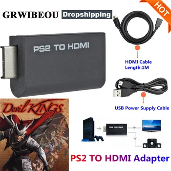 Hot Predaj PS2 HDMI 480i/480p/576i Audio Video Converter, s 3,5 mm Výstup na Podporu PS2 Režim Zobrazenia PS2 NA HDMI HDMI Kábel