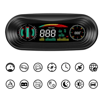 KM/h, MPH prekročenia rýchlosti Alarm, Otáčkomer 5.2 palca Displej GPS HUD Digitálne Meradlá Auto Head Up Display Auto Elektronika Príslušenstvo