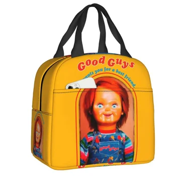 Chucky Retro Filmy Izolované Obed Tašky pre Kempovanie Cestovné Dobrí Hra Nepresakuje Tepelnej Chladnejšie Bento Box, Ženy, Deti