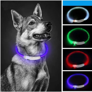 Svetlo Led Obojok Odnímateľný Žiariace USB Nabíjanie Svietiace Vodítko pre Veľké Mačky Golier Malé Svetlé Labrador domáce Zvieratá, Psy Produkty