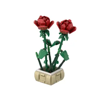 Ruža v Kvetináči Rastlín Kytice na Valentína 574 Ks MOC