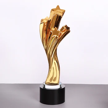 Prispôsobený Živice Trophy Gold Hviezdy Ocenenie Pohár so Slovami Prispôsobené Crystal Base Športové Podujatia Spoločnosť Ocenenie Súťaž pre Školy