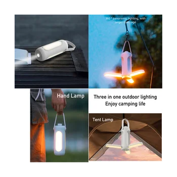 USB Prenosné Camping, Ľahké Skladanie Camping Lampa Plynulou Stmievanie LED Lampa pre Turistiku, Rybolov, Núdzové Osvetlenie