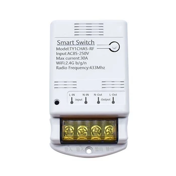 FULL-Tuya Wifi 30A Relé Modul 85-250V Smart Switch DIY 433MHZ RF Controller Smartlife APLIKÁCIE Hlasové Relé Časovač, Diaľkové Ovládanie