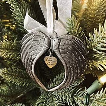 Vianočné Ozdoby Anjel Krídla Kus Srdca Je V Nebi Ozdoba Na Vianočný Stromček, Obojstranný Pamätník Ornament Trvanlivé