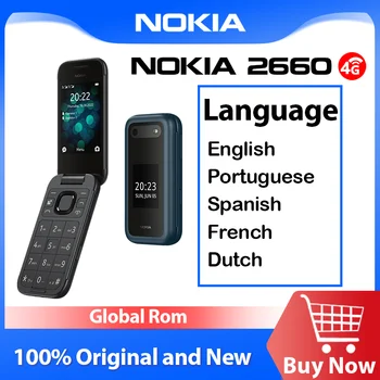 Globálne Rom Nokia 2660 Flip 4G Funkciu Telefónu Dual SIM 2.8