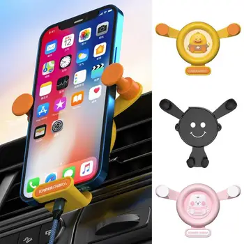 Cute Car Phone Mount Prenosný Telefón Držiteľ Air Vent Klip Pripojiť Mobilný Telefón, Navigácia Pevnú Podporu Držiakom Na Palubnej Doske Auta