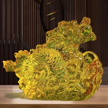 Farebné Presklené Čínsky Drak Miniatúrne Ozdoby Domov Figúrky Paperweight Feng Shui Stôl Dekorácie, Doplnky, Darčeky Remeslá