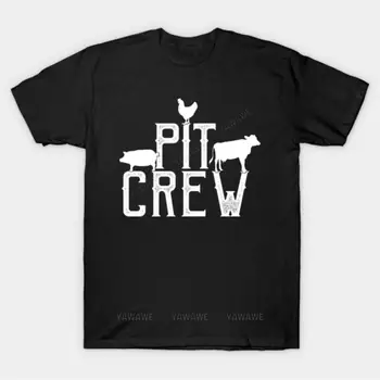 Nové prišiel krátky rukáv značky mužov bavlna top Pit Crew Inšpiroval BBQ Dizajn Tričko unisex tričko tričko o-neck fashion tričko