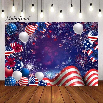 Mehofond Fotografie Pozadí Deň Nezávislosti Americkej Vlajky Pruhy Balón 4. júla Strany Decoratio Pozadie Photo Studio