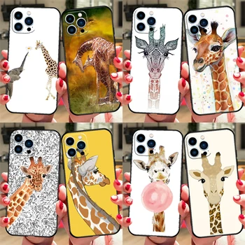 Roztomilý Kreslený Žirafa puzdro Pre iPhone 15 13 14 Dec 12 11 14 Pro Max 7 8 Plus XR XS Max X 12 13 Mini SE2 Kryt Plášťa