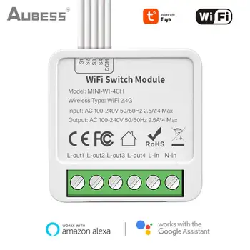 Tuya Mini Smart Switch Modul WiFi, Zigbee 2/3/4 Gang Obojsmerné Ovládanie Smart Život, Prácu S Alexa Domov Yandex Alice