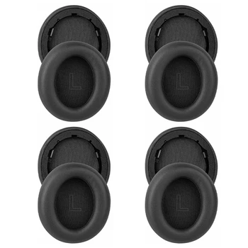 4X Náhradné Ušné Vankúšiky Pre Anker Soundcore Život Q30/Q35 Bielkovín Kožené Slúchadlá mušle slúchadiel(Black)