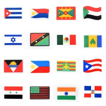 Nové Vlastné 1 Ks Vlajka Topánky Dekorácie Americký Huston Štátu Croc Obuvi Kúzlo, Mexiku, Indii, Izraeli Dominikánskej Krajiny Príslušenstvo