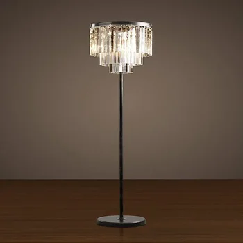 Obývacia Izba Podlaha Lampa Minimalistický Svetlo Luxusné Spálne Posteli Nordic Gauč Okraji Americký Retro Crystal Poschodí Lampa