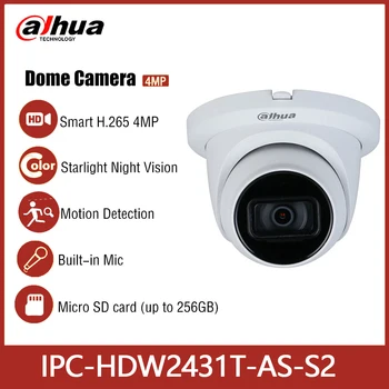 Dahua IP Kamera IPC-HDW2431T-AKO-S2 4MP Smart Home Vstavaný Mikrofón CCTV Nočné Videnie IR 30 m Karta SD, PoE Fotoaparát hviezdne svetlo Bezpečnosti