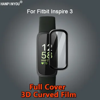 Pre Fitbit Inšpirovať 3 Smart Kapela Sledovať celú Pokrýva 3D Zakrivené Pokovovanie Mäkké PMMA PET Film Screen Protector -Nie Tvrdené Sklo