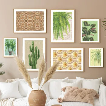 Botanická Monstera Kaktus Yucca House Rastlinné Steny Umelecké Plátno Na Maľovanie Nordic Plagáty A Tlač Stenu Obrázok Pre Obývacia Izba Dekor