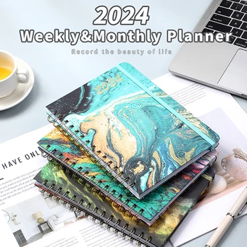 2024 A5 Plánovač Cievka Notebook Týždenný Plánovač Agendy Vestník Kancelárske Potreby Kancelárske Školské Potreby