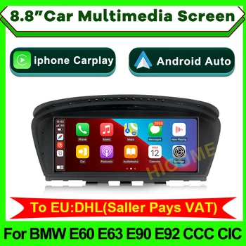8.8 Palec Bezdrôtové Apple CarPlay Android Auto Auto Multimediálny Prehrávač na BMW E60 E63 E90 E92 CCC CIC Hlavu Jednotka Dotykový Displej