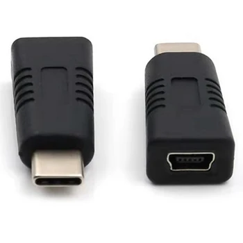 Mini USB Žena Typu C Muž Adaptér Mini T Typ Samica Na Dátový Kábel, Nabíjací Adaptér