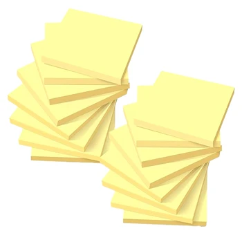 16-Knihy S Celkom 1,600 Poznámok Žltá Memo, Notes Office Pripomienku Papier