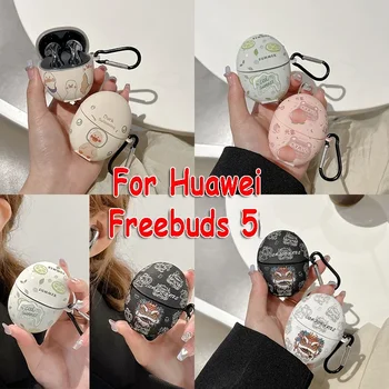 Móda Pohode Karikatúra Kryt na Huawei Freebuds 5 Prípade Slúchadlá Prípade Huawei Puky 5 Funda Spaceman Kryt Letná Broskyňa Citrón