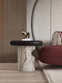High-end luxusný kameň mramor gauč hrana tabuľky Nordic light luxusných domov minimalistický obývacej izby, internet celebrity dizajn malé