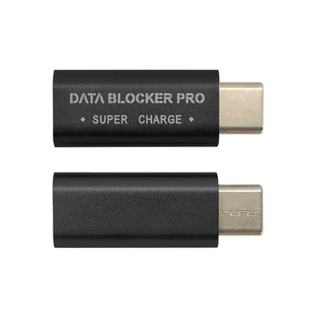4PCS USB Typ-C Údajov Okien USB-C Šťava Obranca Jack Adaptér Podporu Rýchle Nabíjanie(50/5A) Stop Odcudzenie Dát (Black)